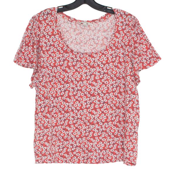 Lucky Brand Tops - Lucky Brand Top Floral Cottage Prairie Romantic Boho Academia Retro Red Size XL